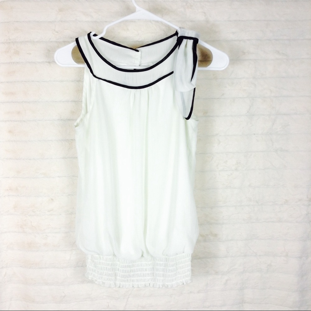 4 for $25 IZ BYER CHIFFON OFF WHITE/BLACK TOP